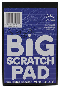 Norcom 78937-24 4 X 6 White Ruled Scratch Pad 220 Sheets