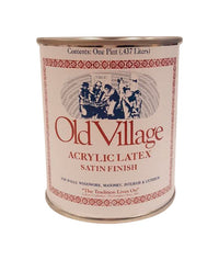 Old Village Satin Black Water-Based Paint Exterior and Interior 1 pt (Pack of 6).