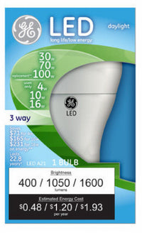 GE A21 E26 (Medium) LED Bulb Daylight 30/70/100 W 1 pk