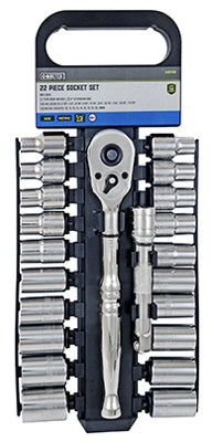 Socket Set, 1/2-In. Drive, 12 Point, 22-Pc.