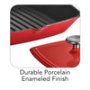 11 in Enameled Cast-Iron Series 1000 Grill Pan with Press - Gradated Red