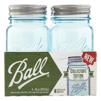 Ball Collector's Edition Aqua Vintage Regular Mouth Canning Jar 16 oz 4 pk