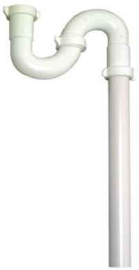 Lavatory/Kitchen Floor Drain S Trap, White Plastic