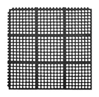 Multy MT1000040 3' X 3' Black Anti-Fatigue Interlocking Rubber Mat