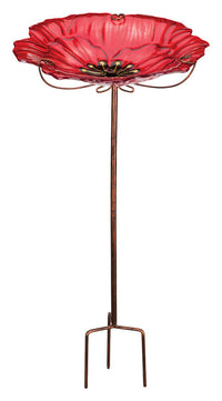 Regal Art & Gift  Glass/Metal  25 in. Bird Bath with Stake