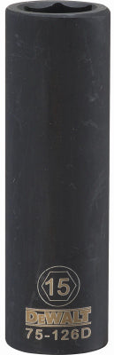 Metric Deep Impact Socket, 6-Point, Black Oxide, 1/2-In. Drive, 15mm