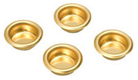 Sliding Door Pull, Bright Brass Round, 3/4-In., 4-Pk.