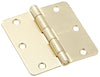 National Hardware N186-916 3-1/2 X 3-1/2 Round Corners Satin Brass Door Hinges 2 Pack (Pack of 5)