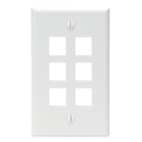 Leviton White 1 gang Thermoplastic Datacom Wall Plate 1 pk