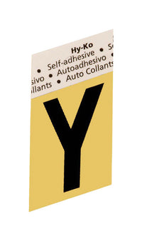 Hy-Ko 1-1/2 in. Black Aluminum Letter Y Self-Adhesive 1 pc. (Pack of 10)