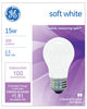 GE 15 watts A15 A-Line Incandescent Bulb E26 (Medium) Soft White 2 pk