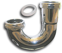 Kitchen Drain J-Bend, Chrome-Plated Brass, 1-1/2-In. O.D.