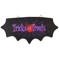 Gemmy  Trick and Treats Sign  Lighted Halloween Decoration  9-7/16 in. H x 13-1/2 in. W 1 pk