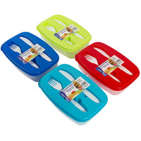 Lunch Container With Utensils, Assorted Colors, 2-Pc. (Pack of 36)