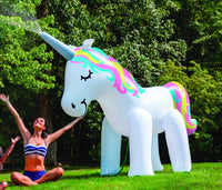 BigMouth Inc.  Vinyl  Inflatable White  Unicorn  Sprinkler