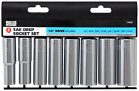 8-Pc. SAE Deep Socket Set, 1/2-In. Drive