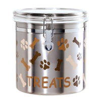 Oggi Corporation 8300 130 Oz Stainless Steel Airtight Pet Treat Canister (Pack of 3)