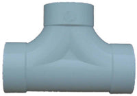 PVC Pipe Cleanout Tee, Two-Way, Hub x Hub x Hub, 4-In.