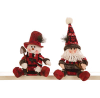 Celebrations Sitting Santa/Snowman Shelf Decoration Multicolored Polyester 1 pk (Pack of 8)