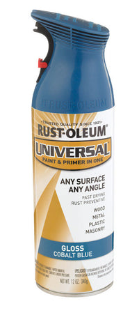 Rust-Oleum Universal Paint & Primer in One Gloss Cobalt Blue Spray Paint 12 oz. (Pack of 6)