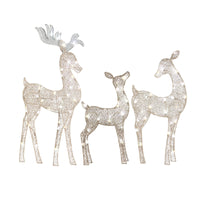 Gemmy White 48 in. Flat-tastic Deer Family Yard Decor