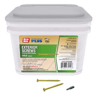 Grip-Rite PrimeGuard Plus No. 9 wire X 2-1/2 in. L Gold Star Flat Head Deck Screws 25 lb