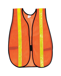 Safety Works Reflective Safety Vest with Reflective Stripe Orange One Size Fits All