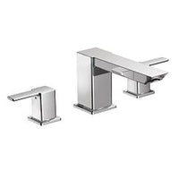 Chrome two-handle high arc roman tub faucet