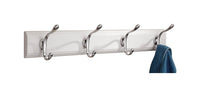 iDesign 22 in. L Chrome Silver/White Stainless Steel/Wood Jumbo Paris 4-Hook Rack 1 pk