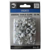 Black Point Products Video Coax Cable Clips 50 pk