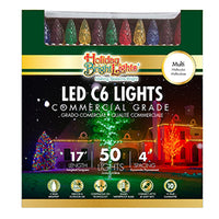 Christmas LED Light Set, C6, Commercial-Grade, Multi, 50-Ct.