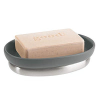 YORK SOAP DISH 2 MATTE GRAY/BN