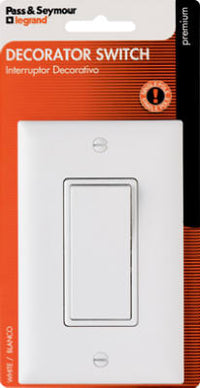 White Premium Decorator Single-Pole Switch