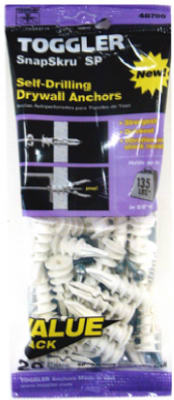 SnapSkru Self-Drilling Drywall Anchors, With Screw, 3/8-5/8-In., 20-Pk.