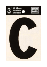 Hy-Ko 3 in. Black Vinyl Letter C Self-Adhesive 1 pc. (Pack of 10)