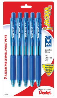 Pentel Bk440Bp5C Blue Wow!™ Retractable Ballpoint Pen (Pack of 6)