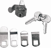 Mailbox Replacement Lock Assortment With 5 Cams & 2 Keys, Nickel Finish