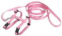 Cat Harness/Leash, Pink Dot, Nylon