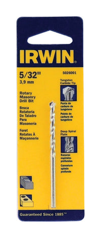 Irwin  5/32 in.  x 3 in. L Tungsten Carbide Tipped  Rotary Drill Bit  1 pc.