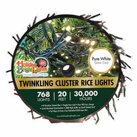 LED Cluster Rice Light Set, Pure White, 768-Ct., 20-Ft.