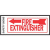 Sign, Fire Extinguisher With Left Arrow, Peel & Stick, Red & White Glow-In-The-Dark Vinyl, 4 x 10-In.