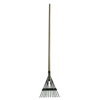 Flexrake 58 in. 12 Tine Steel Shrub Rake Wood Handle