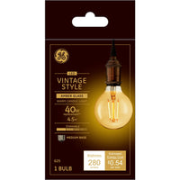 GE Lighting Vintage Style G25 E26 (Medium) LED Bulb Warm Candle Light 40 Watt Equivalence 1 pk