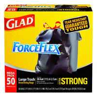 Glad ForceFlex 30 gal. Trash Bags Drawstring (Pack of 3)