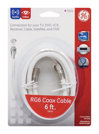 COAXIAL CABLE RG6 6'WHT