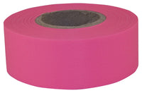 Flagging Tape, Pink, Weatherproof Poly Vinyl, 300-Ft.