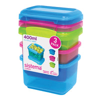 Sistema 13.5 oz Assorted Lunch Box 3 pk