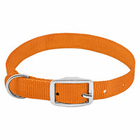 Dog Collar, Adjustable, Orange Nylon, Quadlock Buckle, 1 x 19 to 22-In.