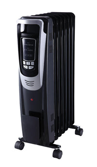 Pelonis NY1507-14A 600/900/1500 Watt Black 7 Fin Digital Oil Filled Heater With Remote