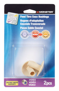 Monster Cable  PVC  Feed-Thru Coax Bushings  2 pk